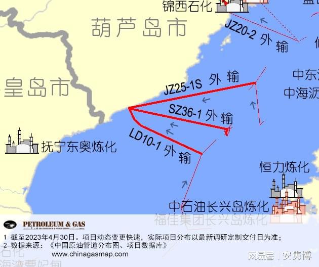 【更新】2023中国原油管道分布图 1133条原油管道(图1)