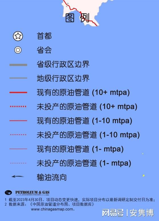 【更新】2023中国原油管道分布图 1133条原油管道(图2)